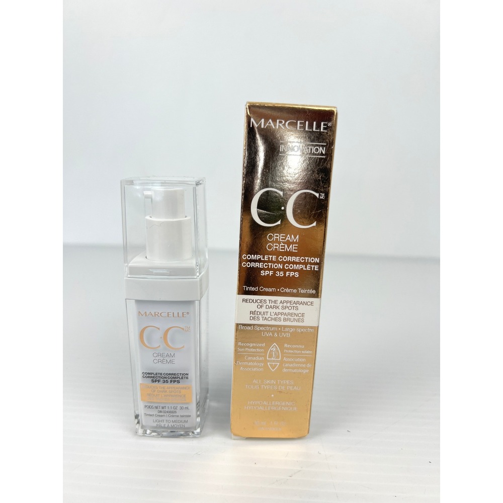 Aug 2028 Marcelle CC Cream Complete Correction SPF 35 Light to Medium 1.1oz 30ml